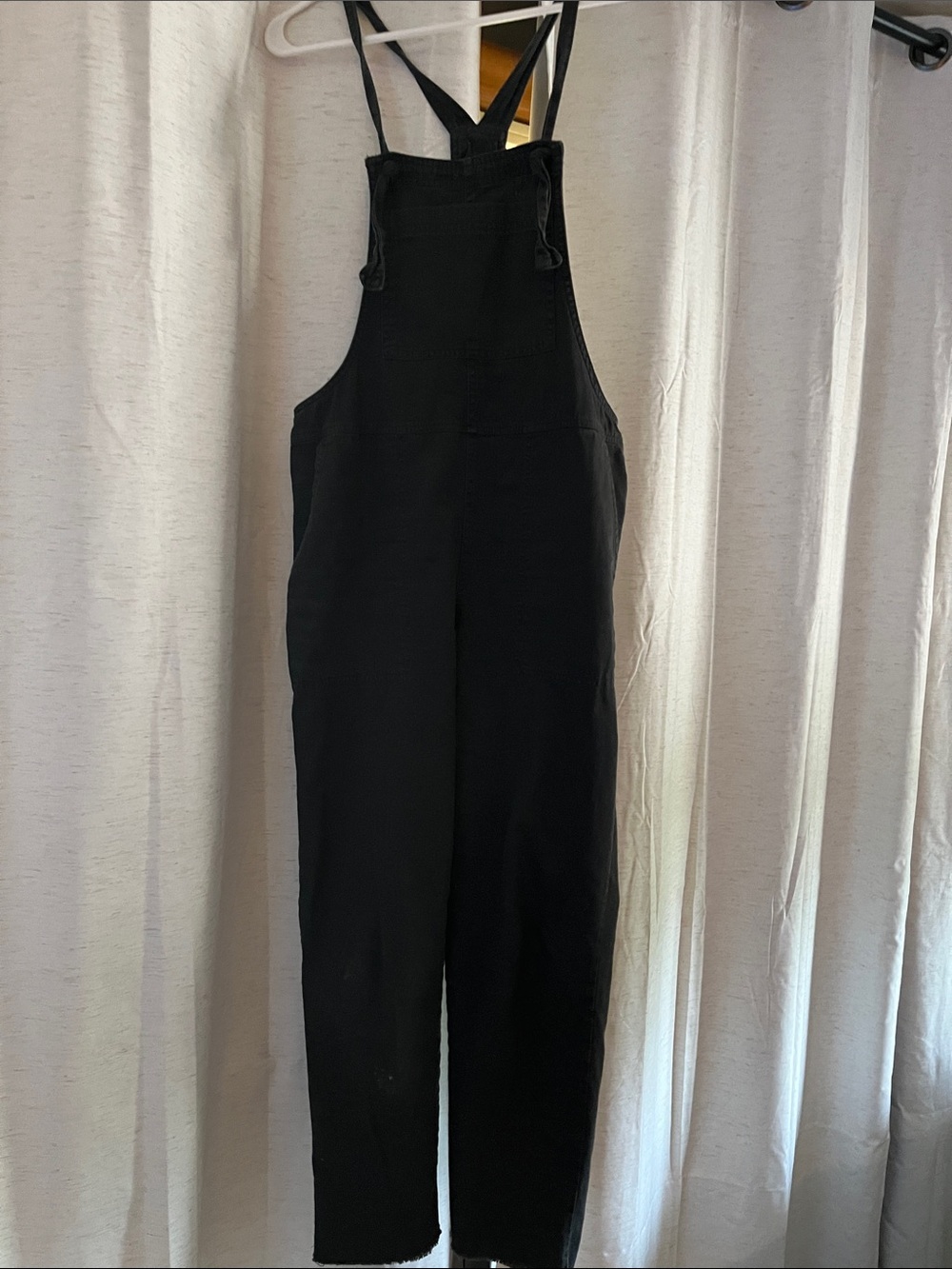 Black Overalls Jumpsuit with Cross Back Straps